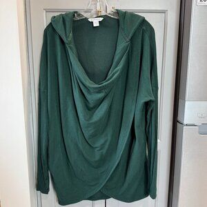 Athleta Purana Wrap Sweatshirt Women’s M Forest Green Hooded